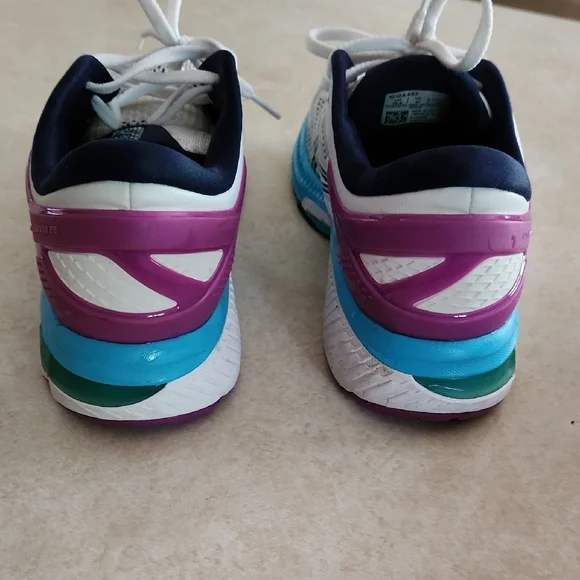 ASICS White and Purple Athletic Shoes Lightweight Mesh Design - Picture 3 of 4